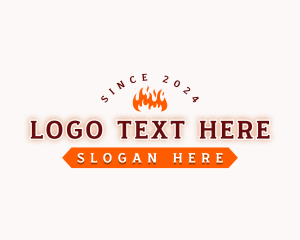 Hot - Retro Flame Business logo design