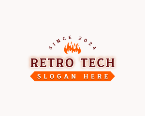 Retro Flame Business logo design