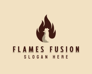 Chicken Flame BBQ logo design