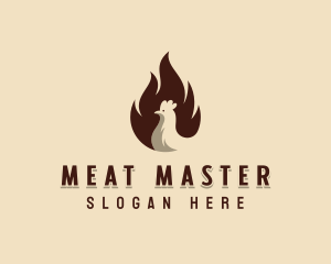 Chicken Flame BBQ logo design