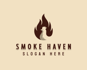 Chicken Flame BBQ logo design