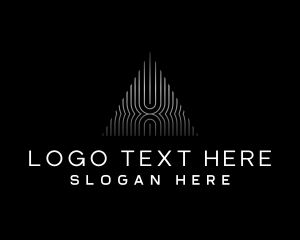 Public Relations - Angular Stripes Pyramid logo design