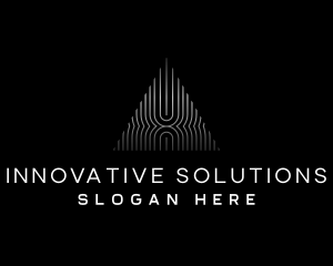 Triangle Stripes Pyramid logo design