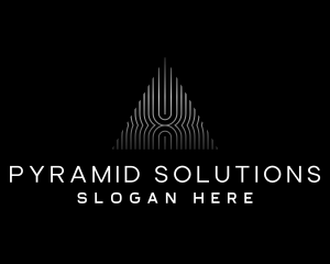 Pyramid - Triangle Stripes Pyramid logo design