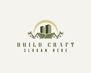 Tropical Building Lodging logo design