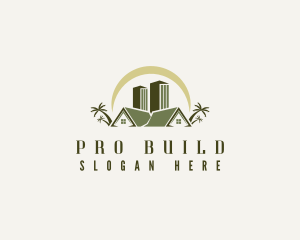 Tropical Building Lodging logo design