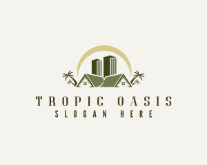 Tropical Building Lodging logo design