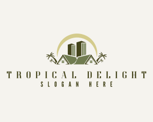 Tropical Building Lodging logo design