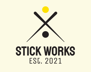 Stick - Billiards Sports Cross logo design