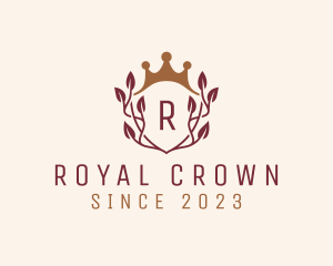 Royal Crown Wreath Shield logo design