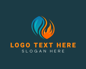 Cold - Fire Water Cooling logo design
