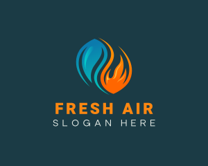 Fire Water Cooling logo design