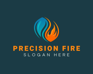 Fire Water Cooling logo design