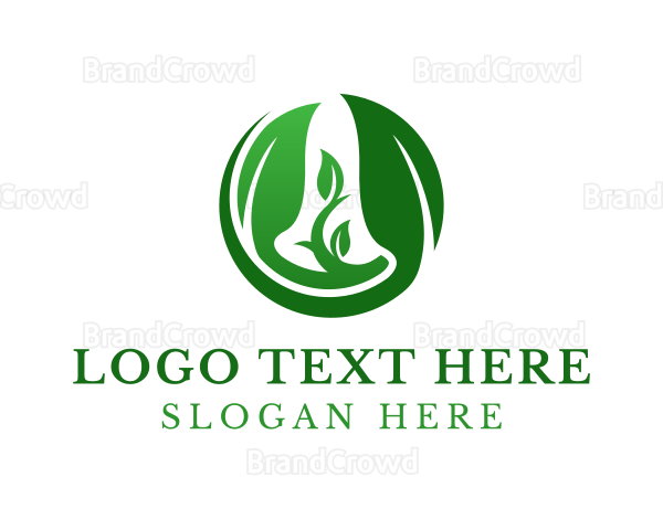 Green Organic Leaves Logo