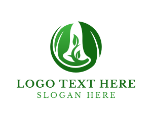 Sauna - Green Organic Leaves logo design