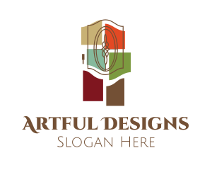 Door & Colorful Glass logo design