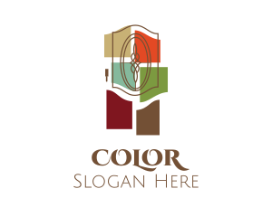 Door & Colorful Glass logo design