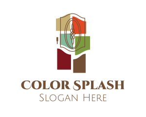 Door & Colorful Glass logo design