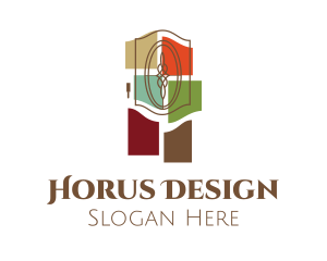 Door & Colorful Glass logo design