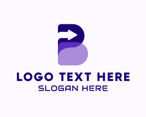 Delivery Service - Digital Arrow Letter B logo design