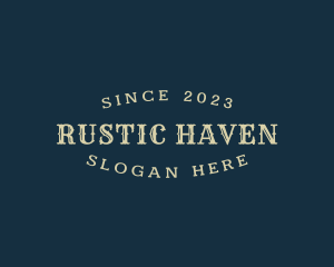 Rustic Western Barbershop logo design