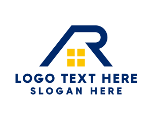 Roofing Contractor Letter R Logo