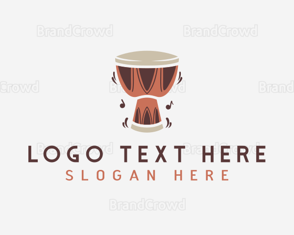 Tribal Drum Instrument Logo