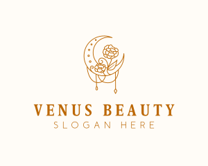 Beauty Lunar Flower logo design