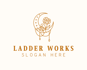 Beauty Lunar Flower logo design