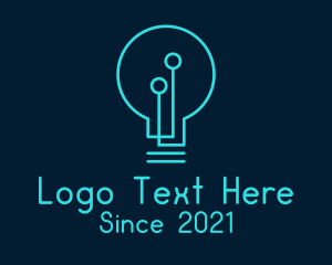 Idea - Blue Minimalist Bulb logo design