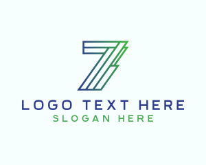 Seven - Modern Tech Number 7 logo design