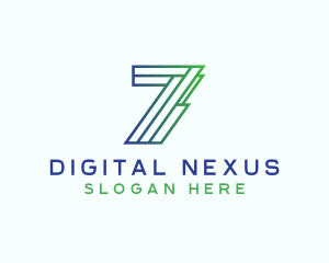 Digit - Modern Tech Number 7 logo design