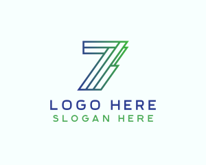 Electronics - Modern Tech Number 7 logo design