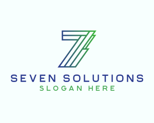 Seven - Modern Tech Number 7 logo design