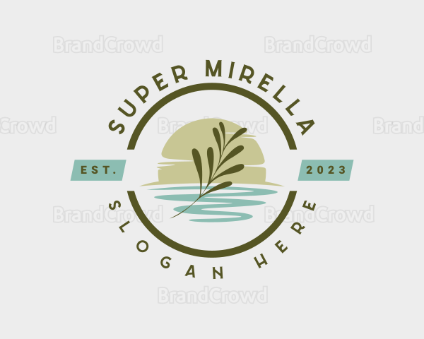 Sun Beach Badge Logo