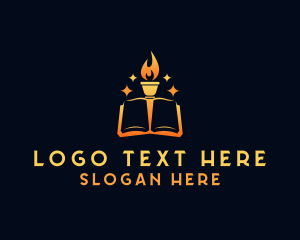 Creative - Fire Torch Book logo design