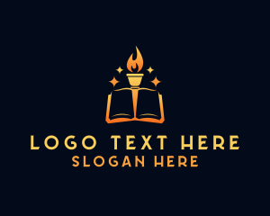 Publisher - Fire Torch Book logo design