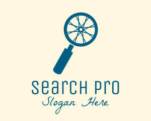 Blue Search Wheel  logo design