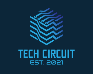 Technology Digital Cube Circuitry  logo design