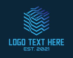Technology - Technology Digital Cube Circuitry logo design