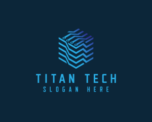 Technology Digital Cube Circuitry  logo design