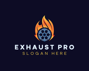 Exhaust - Flame Snowflake Exhaust logo design