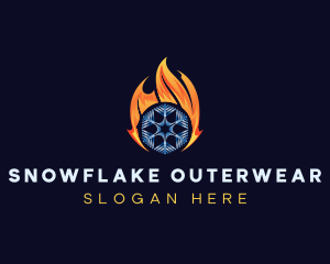 Flame Snowflake Exhaust logo design