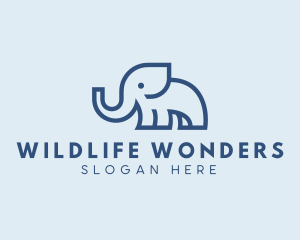 Wildlife Minimalist Elephant logo design