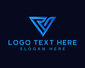 Digital Firm Letter V Logo