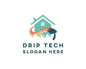 Paint Drip Brush logo design