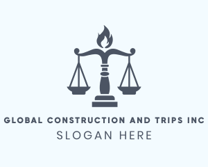 Consulting - Justice Scale Torch logo design