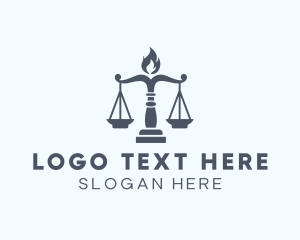 Law School - Justice Scale Torch logo design