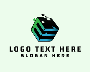 Gadgets - Glitch Cube Letter E logo design