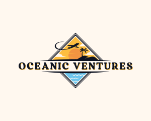 Beach Travel Tourism logo design